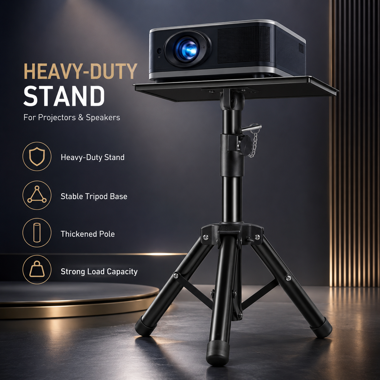 Laptop Stand Portable - Thickened Metal Tray Tripod Stand Adjustable
