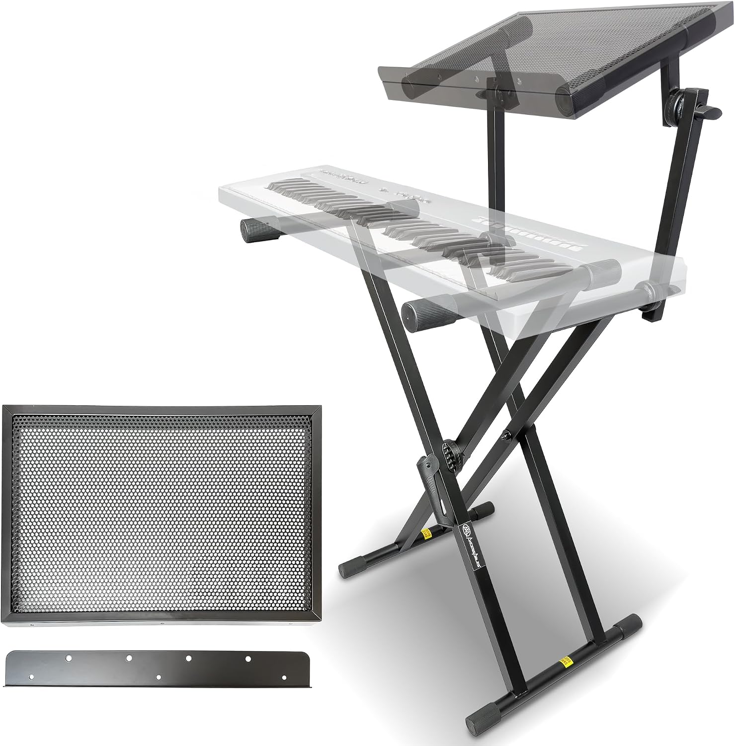Laptop Stand Portable - Dual Tier X Style Adjustable Piano