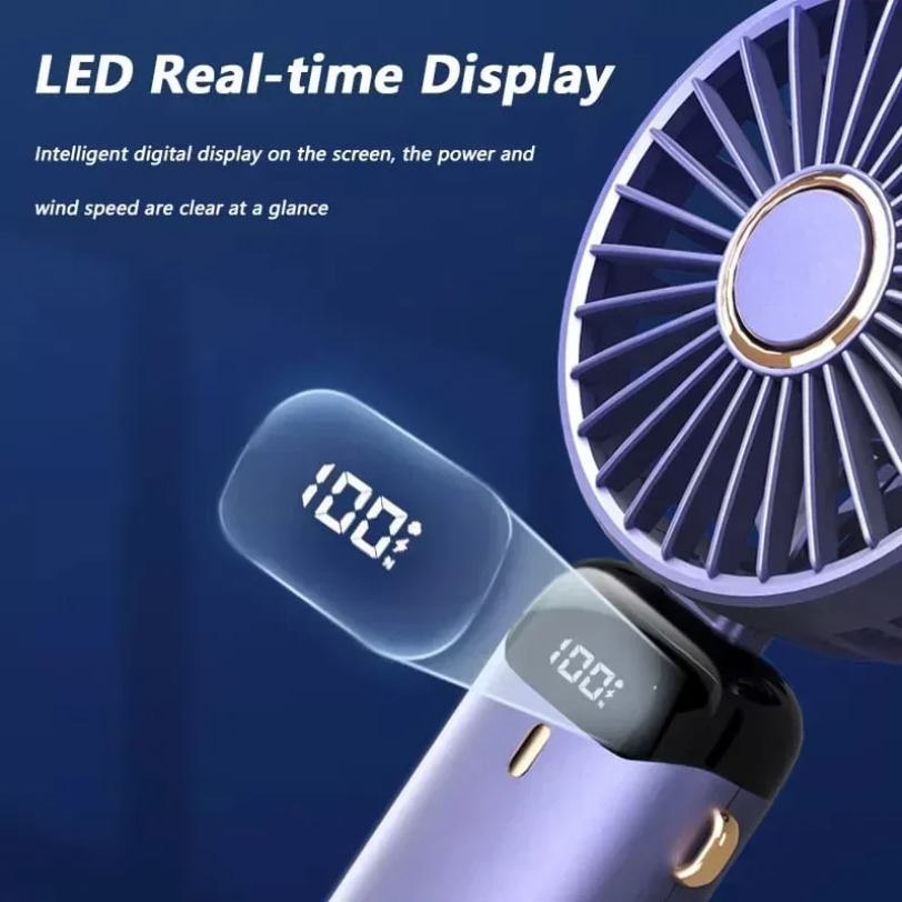 Mini Fan 5000mAh Handheld Fold - Monitor Portable Usb ulasan dan harga