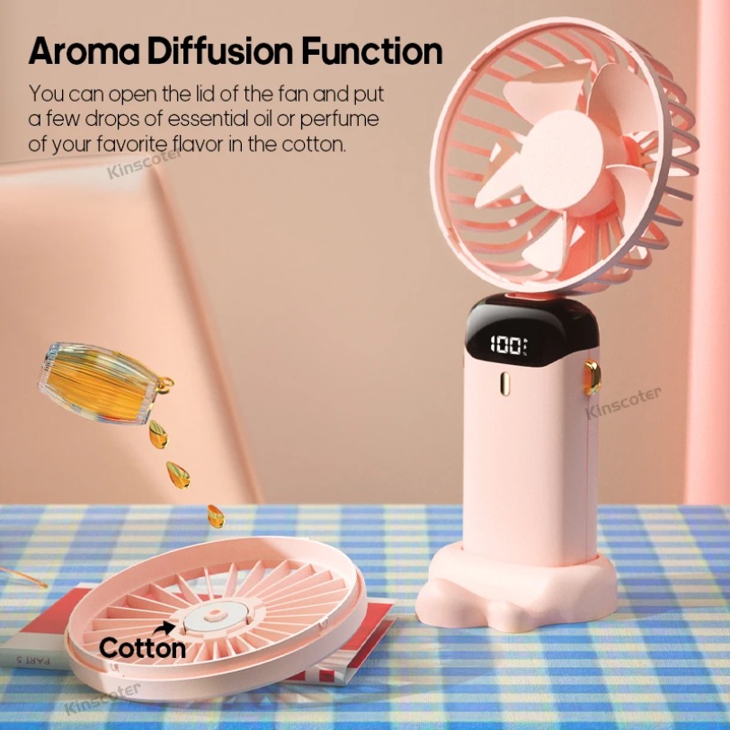 Mini Fan 5000mAh Handheld Fold - Monitor Portable Usb ulasan dan harga